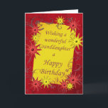 Birthday card for granddaughter<br><div class="desc">A sparkling bright birthday card with red and yellow stars. A lively card for the young at heart. A lovely birthday card for granddaughter. See all ages and relationships in my store: http://www.zazzle.com/eggznbeenz</div>