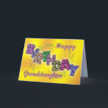 Birthday card for granddaughter with floral text<br><div class="desc">A happy card with text made from flowers A beautiful verse completes this unique card perfectly.</div>