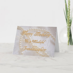 Birthday card for granddaughter with pearls