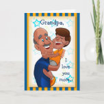 Birthday Card for Grandfather<br><div class="desc">Beautifully illustration of grandpa holding his adorable grandson. Show grandpa how much you care by sending this colourful birthday card on his birthday or any special occasion. Personalise the provided text with your desired messages or feel free to leave as is.</div>