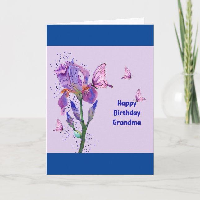 Birthday Card for Grandma with Iris (Front)