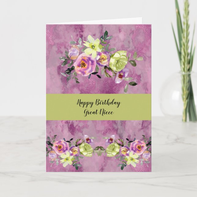 Birthday Card for Great Niece in Lavender (Front)