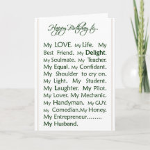 Birthday card for Husband, my love