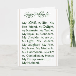 Birthday card for Husband, my love