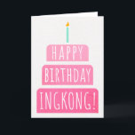 Birthday Card for Ingkong<br><div class="desc">Birthday Card for Ingkong. If you call your grandfather Ingkong instead of Grandpa, this birthday card is perfect for him. (Ingkong means grandfather in Tagalog / Filipino.). Your ingkong also will love this birthday card's gradient ombre pink design with a birthday cake that says "Happy birthday Ingkong!" Make this card...</div>