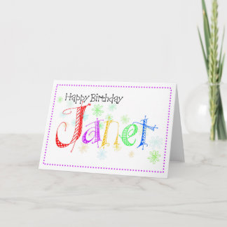 birthday card for Janet