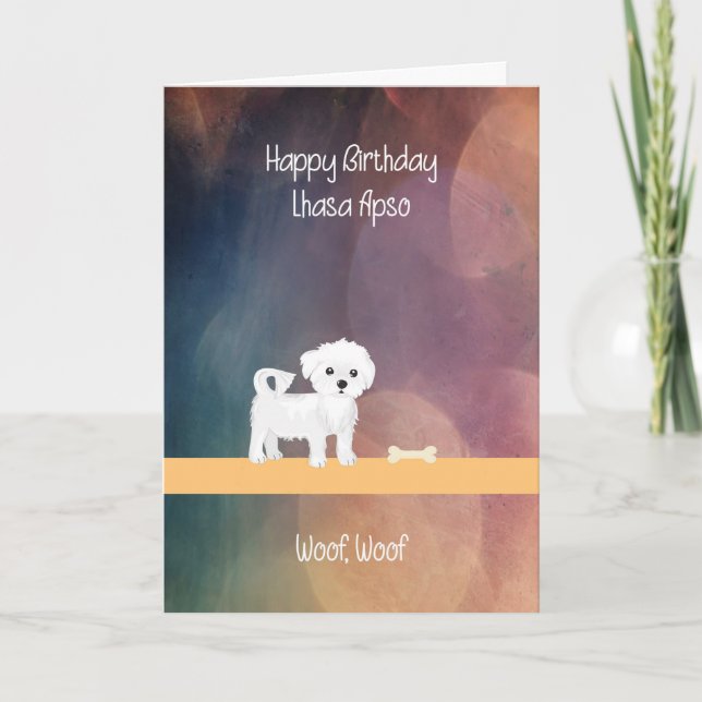Birthday Card for Lhasa Apso Dog (Front)