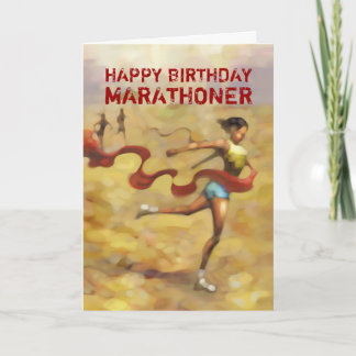 Birthday Card for Marathoner - Red Ribbon