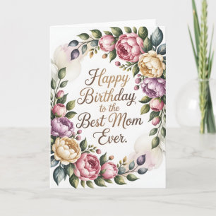 Birthday Card for Mum – Elegant Floral Watercolor