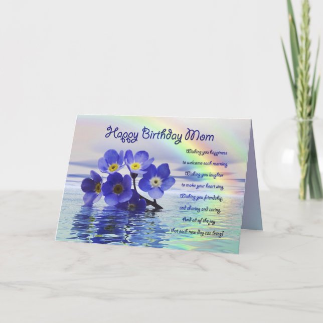 Birthday card for Mum with forget me nots (Front)