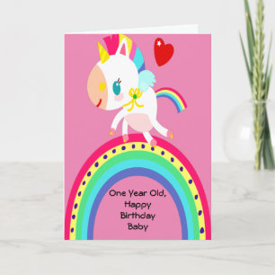 Birthday Card for One Year Old Girl Baby
