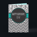 Birthday Card for Opa<br><div class="desc">You call your grandfather Opa,  not Grandpa. (Opa means grandfather in German.) Imagine how excited Opa will be to receive a birthday card addressed especially to him! Your opa also will love this card's stylish black,  white,  and aqua chevron and damask design.</div>