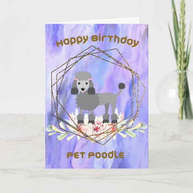 Birthday Card for Pet Poodle (Front)