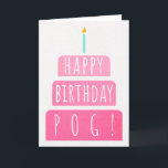 Birthday Card for Pog<br><div class="desc">Birthday Card for Pog. If you call your grandmother Pog instead of Grandma, this birthday card is perfect for her. (Pog means grandmother in Hmong.). Your pog also will love this birthday card's gradient ombre pink design with a birthday cake that says "Happy birthday Pog!" Make this card customisable! Click...</div>