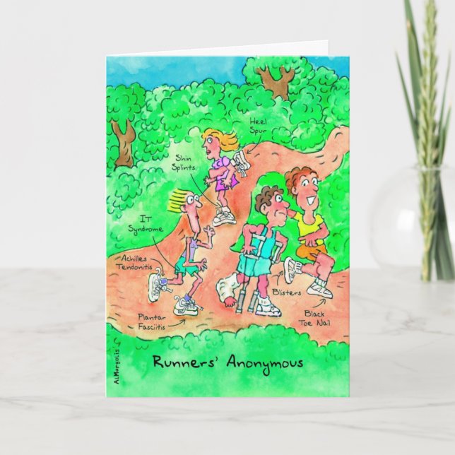 Birthday Card for Runner - Runners Anonymous (Front)