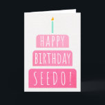 Birthday Card for Seedo<br><div class="desc">Birthday Card for Seedo. If you call your grandfather Seedo instead of Grandpa, this birthday card is perfect for him. (Seedo means grandfather in Arabic.). Your seedo also will love this birthday card's gradient ombre pink design with a birthday cake that says "Happy birthday Seedo!" Make this card customisable! Click...</div>