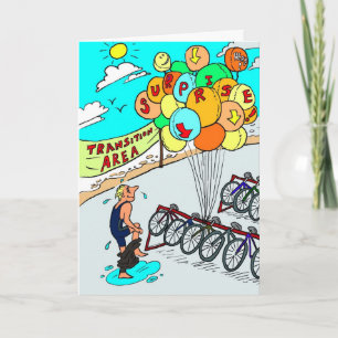 Birthday Card for Triathlete - Triathlon Balloons