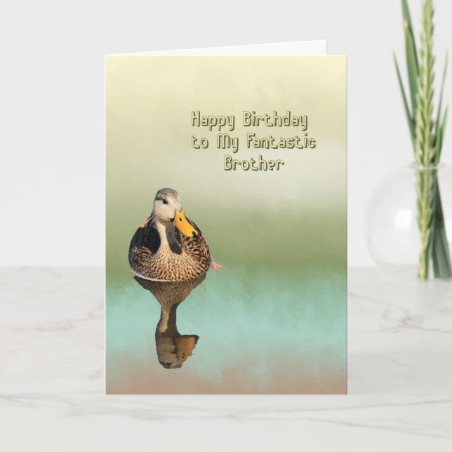 Birthday Card for Your Brother with Mottled Duck (Front)