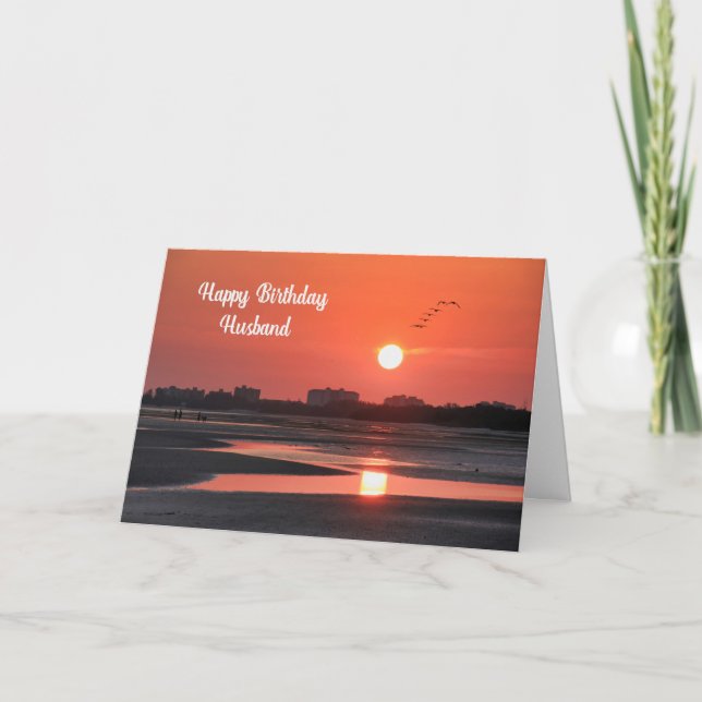 Birthday Card for your Husband Sunset (Front)