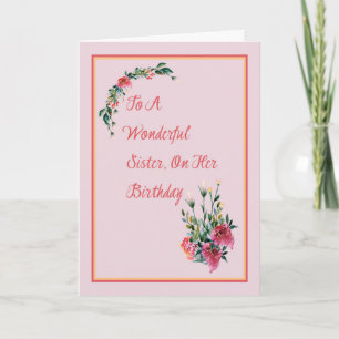Birthday Card for Your Wonderful Sister