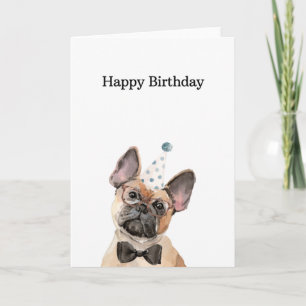 Birthday Card, French Bulldog Card
