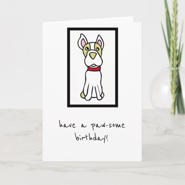 Birthday Card - From the Dog - Boston Terrier (Front)