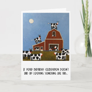Birthday card funny cows