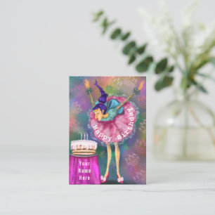 Birthday Card Girl Blowing Out Candles - Your Text