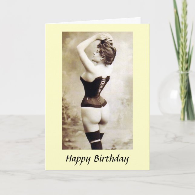 Birthday Card - Girl in Corsets (Front)