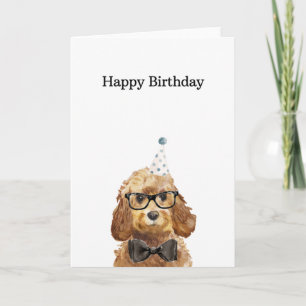 Birthday Card, Golden Honey Cockapoo Card