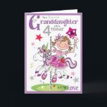 Birthday Card - Granddaughter Who Is 4 Today<br><div class="desc">You can add your own message inside this card.</div>