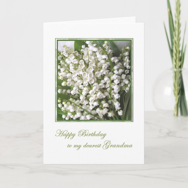 Birthday card. Grandma. Lily of the Valley flowers Card (Front)
