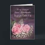 Birthday card, Great grandmother with pink roses Card<br><div class="desc">Three beautiful pink roses to send to your Great grandmother on her birthday. A gorgeous Birthday card for a Great grandmother that you can customise to convey your own sentiments.</div>