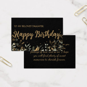 Birthday Card Greeting Elegant Black and Gold 