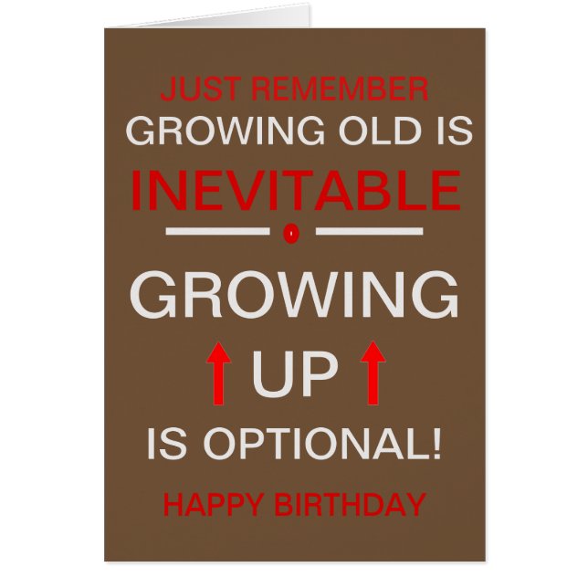 Birthday Card - Growing Up (Front)