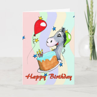 Birthday Card - Happy Donkey