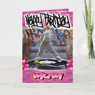 Birthday card hip hop girl