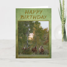 Birthday Card "Horses running"