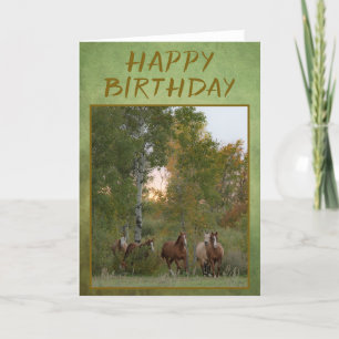 Birthday Card "Horses running"