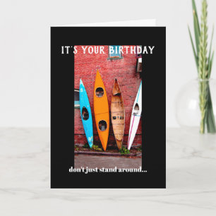 Birthday card humour kayaks photography