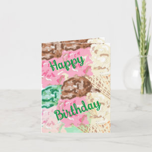 Birthday card : Ice Cream Flavours