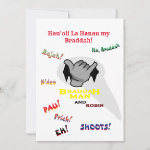 Birthday card (in Hawaiian Olelo and Pidgin)