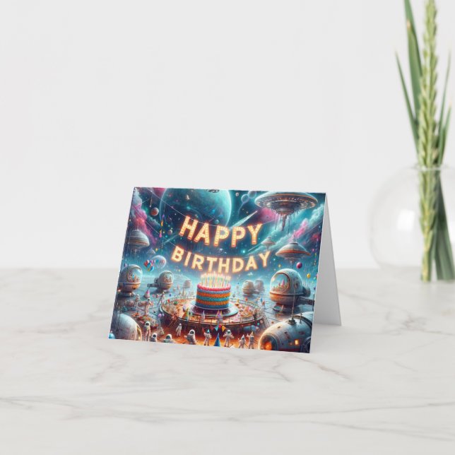 Birthday card in space (Front)