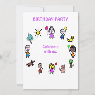 Birthday Card Invitation World Kids
