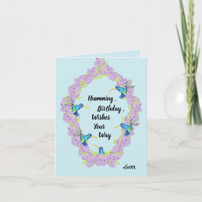 Birthday Card : Love Of The Humming Bird's  (Front)