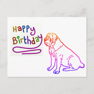 birthday card Mastiff postcard