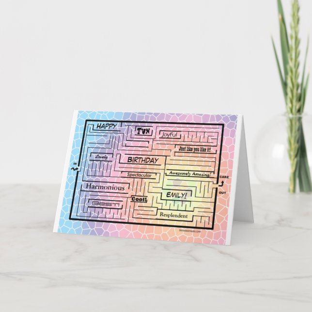 Birthday card/maze for Emily (customisable!) Card (Front)