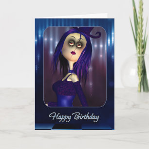 Birthday Card - Moonies Cute Rag Doll Goth