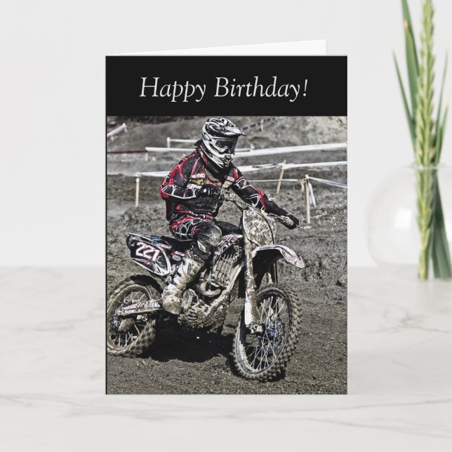 Birthday Card: Motocross Guy Card (Front)