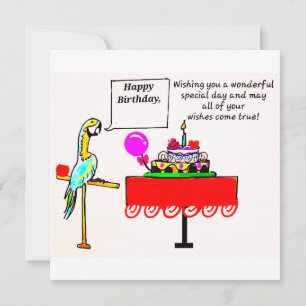 BIRTHDAY CARD - PARROT SAYING HAPPY BIRTHDAY